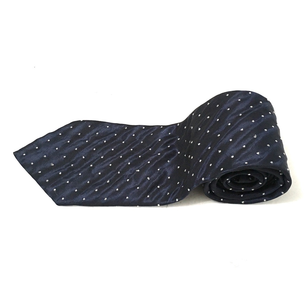Prada Mens Navy Blue Polka Dot Neck Tie